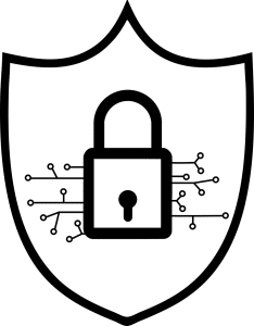 Free cybersecurity padlock shield vector